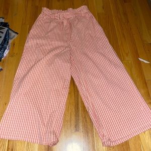 Plaid wide leg trousers
